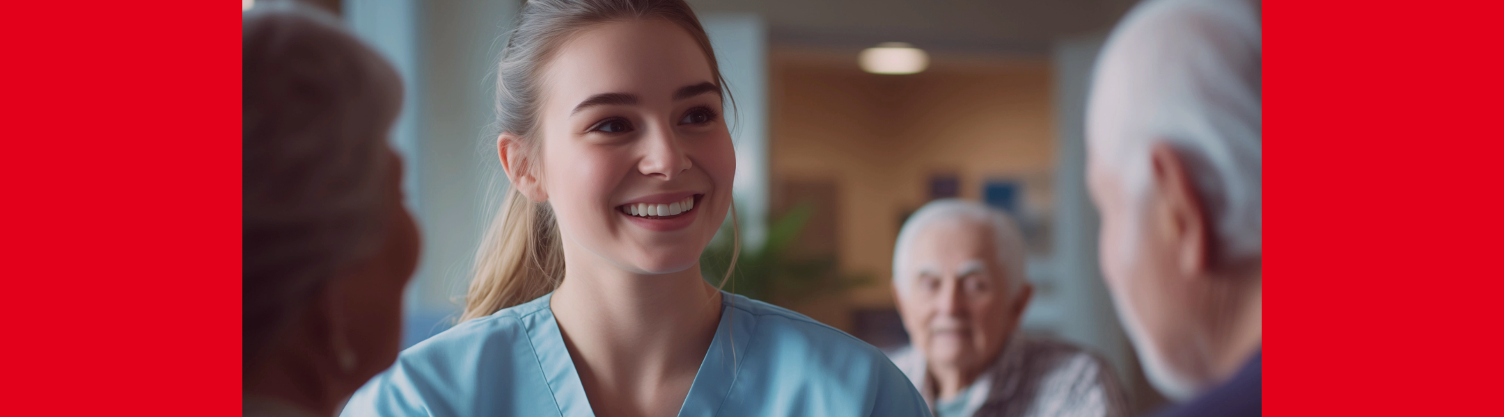 Jüngere Frau unterhält sich mit älteren